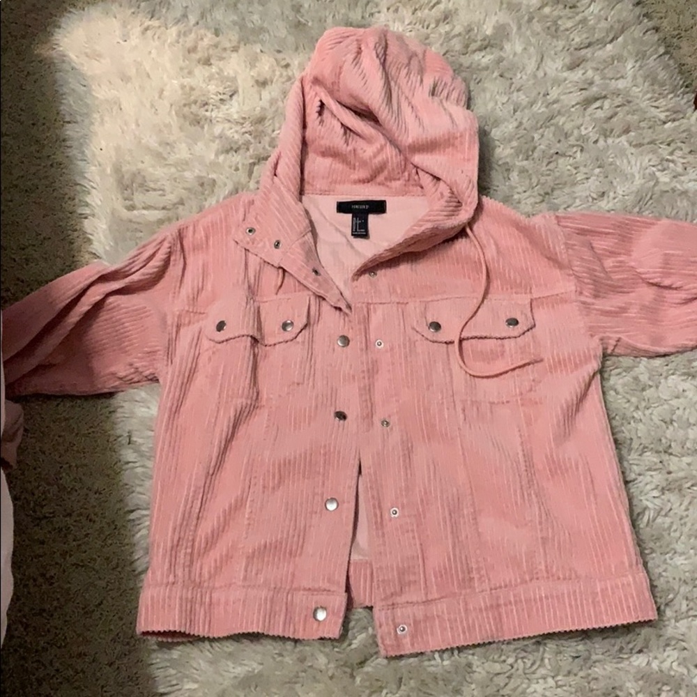 Hooded button up jacket